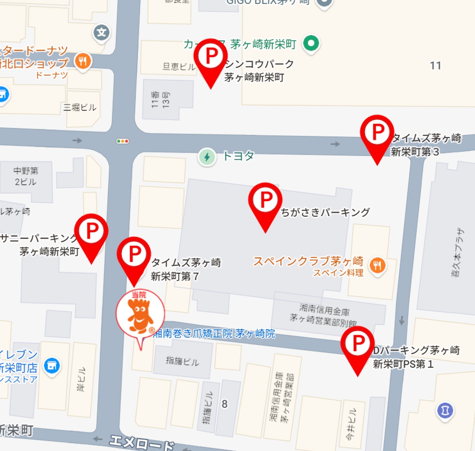 茅ヶ崎市 巻き爪 地図