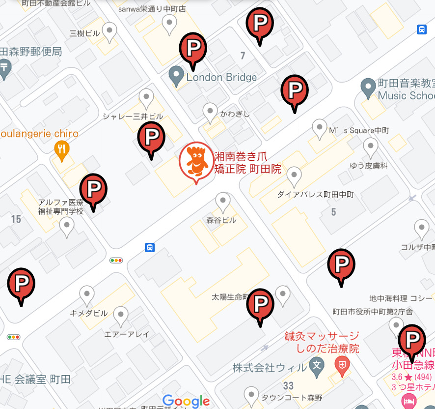町田市 巻き爪 地図